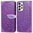 Custodia Portafoglio In Pelle Fantasia Modello Cover con Supporto S04D per Samsung Galaxy A33 5G Viola