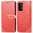 Custodia Portafoglio In Pelle Fantasia Modello Cover con Supporto S04D per Samsung Galaxy A52 4G Rosso