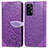 Custodia Portafoglio In Pelle Fantasia Modello Cover con Supporto S04D per Samsung Galaxy A52 4G Viola