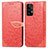 Custodia Portafoglio In Pelle Fantasia Modello Cover con Supporto S04D per Samsung Galaxy A52 5G Rosso