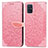 Custodia Portafoglio In Pelle Fantasia Modello Cover con Supporto S04D per Samsung Galaxy A71 4G A715 Oro Rosa