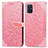 Custodia Portafoglio In Pelle Fantasia Modello Cover con Supporto S04D per Samsung Galaxy A71 5G Oro Rosa