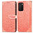 Custodia Portafoglio In Pelle Fantasia Modello Cover con Supporto S04D per Samsung Galaxy F02S SM-E025F Arancione