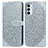 Custodia Portafoglio In Pelle Fantasia Modello Cover con Supporto S04D per Samsung Galaxy F23 5G Grigio