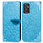 Custodia Portafoglio In Pelle Fantasia Modello Cover con Supporto S04D per Samsung Galaxy F54 5G Blu