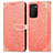 Custodia Portafoglio In Pelle Fantasia Modello Cover con Supporto S04D per Samsung Galaxy M02s Arancione