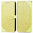 Custodia Portafoglio In Pelle Fantasia Modello Cover con Supporto S04D per Samsung Galaxy M02s Giallo