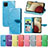 Custodia Portafoglio In Pelle Fantasia Modello Cover con Supporto S04D per Samsung Galaxy M12