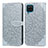 Custodia Portafoglio In Pelle Fantasia Modello Cover con Supporto S04D per Samsung Galaxy M12 Grigio