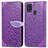 Custodia Portafoglio In Pelle Fantasia Modello Cover con Supporto S04D per Samsung Galaxy M21s