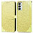 Custodia Portafoglio In Pelle Fantasia Modello Cover con Supporto S04D per Samsung Galaxy M23 5G Giallo