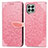 Custodia Portafoglio In Pelle Fantasia Modello Cover con Supporto S04D per Samsung Galaxy M53 5G Oro Rosa