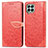 Custodia Portafoglio In Pelle Fantasia Modello Cover con Supporto S04D per Samsung Galaxy M53 5G Rosso