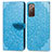 Custodia Portafoglio In Pelle Fantasia Modello Cover con Supporto S04D per Samsung Galaxy S20 FE 4G Blu