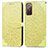 Custodia Portafoglio In Pelle Fantasia Modello Cover con Supporto S04D per Samsung Galaxy S20 FE 4G Giallo
