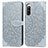 Custodia Portafoglio In Pelle Fantasia Modello Cover con Supporto S04D per Sony Xperia 10 IV Grigio