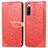 Custodia Portafoglio In Pelle Fantasia Modello Cover con Supporto S04D per Sony Xperia 10 IV Rosso