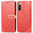 Custodia Portafoglio In Pelle Fantasia Modello Cover con Supporto S04D per Sony Xperia 10 IV SO-52C Rosso