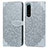 Custodia Portafoglio In Pelle Fantasia Modello Cover con Supporto S04D per Sony Xperia 5 III SO-53B Grigio