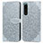 Custodia Portafoglio In Pelle Fantasia Modello Cover con Supporto S04D per Sony Xperia 5 IV Grigio