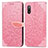 Custodia Portafoglio In Pelle Fantasia Modello Cover con Supporto S04D per Sony Xperia Ace II SO-41B