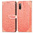 Custodia Portafoglio In Pelle Fantasia Modello Cover con Supporto S04D per Sony Xperia Ace II SO-41B Arancione