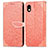 Custodia Portafoglio In Pelle Fantasia Modello Cover con Supporto S04D per Sony Xperia Ace III SO-53C Arancione