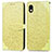 Custodia Portafoglio In Pelle Fantasia Modello Cover con Supporto S04D per Sony Xperia Ace III SO-53C Giallo