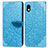 Custodia Portafoglio In Pelle Fantasia Modello Cover con Supporto S04D per Sony Xperia Ace III SOG08 Blu