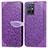 Custodia Portafoglio In Pelle Fantasia Modello Cover con Supporto S04D per Vivo iQOO Z6 5G Viola