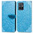 Custodia Portafoglio In Pelle Fantasia Modello Cover con Supporto S04D per Vivo T1 5G India Blu