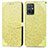 Custodia Portafoglio In Pelle Fantasia Modello Cover con Supporto S04D per Vivo T1 5G India Giallo