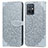 Custodia Portafoglio In Pelle Fantasia Modello Cover con Supporto S04D per Vivo T1 5G India Grigio