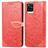 Custodia Portafoglio In Pelle Fantasia Modello Cover con Supporto S04D per Vivo V20 (2021) Rosso