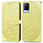 Custodia Portafoglio In Pelle Fantasia Modello Cover con Supporto S04D per Vivo V21 5G Giallo