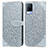 Custodia Portafoglio In Pelle Fantasia Modello Cover con Supporto S04D per Vivo V21 5G Grigio