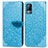 Custodia Portafoglio In Pelle Fantasia Modello Cover con Supporto S04D per Vivo V21e 4G Blu