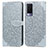 Custodia Portafoglio In Pelle Fantasia Modello Cover con Supporto S04D per Vivo V21e 5G Grigio