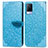 Custodia Portafoglio In Pelle Fantasia Modello Cover con Supporto S04D per Vivo V21s 5G Blu