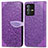 Custodia Portafoglio In Pelle Fantasia Modello Cover con Supporto S04D per Vivo V23 Pro 5G Viola