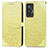 Custodia Portafoglio In Pelle Fantasia Modello Cover con Supporto S04D per Vivo X70 5G Giallo