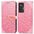 Custodia Portafoglio In Pelle Fantasia Modello Cover con Supporto S04D per Vivo X70 5G Oro Rosa