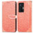 Custodia Portafoglio In Pelle Fantasia Modello Cover con Supporto S04D per Vivo X70 Pro 5G Arancione