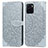 Custodia Portafoglio In Pelle Fantasia Modello Cover con Supporto S04D per Vivo Y01A Grigio