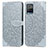 Custodia Portafoglio In Pelle Fantasia Modello Cover con Supporto S04D per Vivo Y21 Grigio