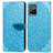 Custodia Portafoglio In Pelle Fantasia Modello Cover con Supporto S04D per Vivo Y33T Blu