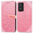 Custodia Portafoglio In Pelle Fantasia Modello Cover con Supporto S04D per Vivo Y74s 5G Oro Rosa