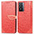 Custodia Portafoglio In Pelle Fantasia Modello Cover con Supporto S04D per Vivo Y76 5G Rosso