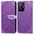 Custodia Portafoglio In Pelle Fantasia Modello Cover con Supporto S04D per Xiaomi Mi 11T 5G Viola