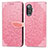 Custodia Portafoglio In Pelle Fantasia Modello Cover con Supporto S04D per Xiaomi Poco F3 GT 5G Oro Rosa